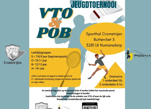 VTO-POB Jeugd Toernooi 2026 inschrijving